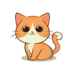 vector cute cat cartoon illustration. animal nature concept isolated. flat cartoon style
