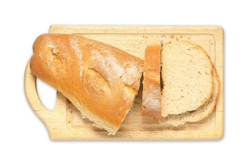 sliced loaf of bread on cutting board