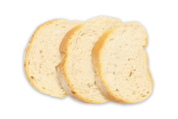 three slices of bread isolated