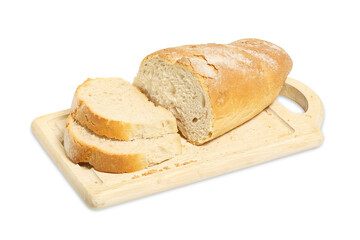 sliced loaf of bread on cutting board