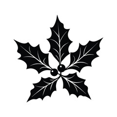 Naklejka premium hand-sketched-holly-leaf-with-berries--.eps
