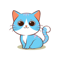 vector cute cat cartoon illustration. animal nature concept isolated. flat cartoon style
