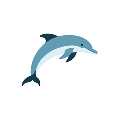 Fototapeta premium A simple, minimalist illustration of a leaping dolphin in a flat design style