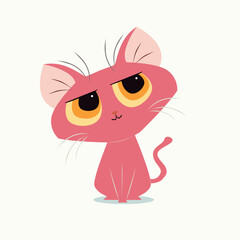 vector cute cat cartoon illustration. animal nature concept isolated. flat cartoon style
