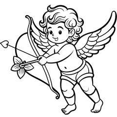 Fototapeta premium cupid with bow and arrow