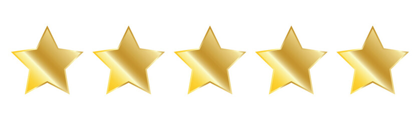 gold star award rating icon. Review star rating and feedback isolated