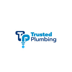 TP letter plumbing logo. Isolated Plumbing vector. 