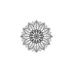 Circular pattern in the form of a mandala. Henna tatoo mandala. Mehndi style. Decorative pattern in oriental style. Coloring book page.