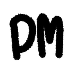 AM PM open clock time png pen line brush cartoon hand-written menu food design cute and decoration element