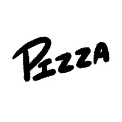 pizza png pen line brush cartoon hand-written menu food design cute and decoration element
