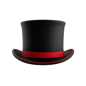 black top hat on white background