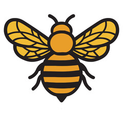 Vibrant Honeybee Vector Illustration – Unique and Colorful Insect Clipart for Kids, Nature, Garden & Educational Projects | Flat Design Vector for Print, T-shirt & Poster . Thank You.