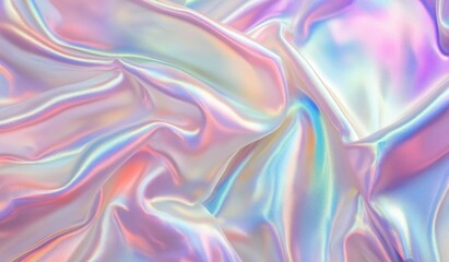 Obraz premium Soft, iridescent fabric folds in pastel hues (1)