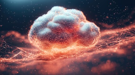 Abstract representation of a cloud with interconnected nodes.