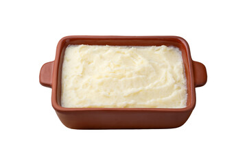 Mashed potatoes in a plate isolated over white background