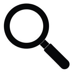 Flat Magnifying Glass Icon – Find, Explore, and Inspect Tool Vector