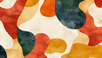Abstract, organic shapes in warm autumnal colors