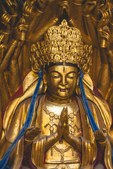 chongqing.china 26.03.2024  Thousand Armed Guanyin Statue at Baodingshan, Dazu Rock Carvings, China