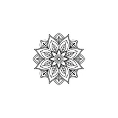 Circular pattern in the form of a mandala. Henna tatoo mandala. Mehndi style. Decorative pattern in oriental style. Coloring book page.