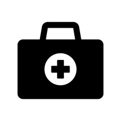 Obraz premium First aid box icon, medical briefcase icon.