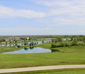 The lakes in the country park on a sunny day.