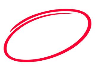 Obraz na płótnie Canvas Hand drawn red circle highligter. Vector marker circle line