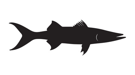 Obraz premium Black Silhouette of a Shark Fish