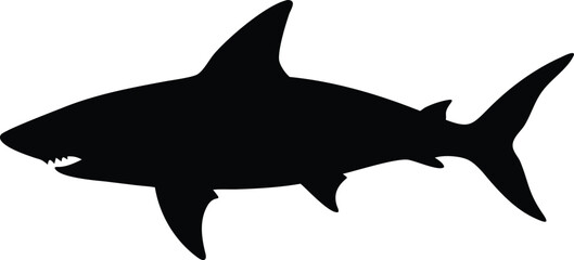 Silhouette of a powerful shark swimming gracefully in a vector design