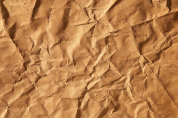 Brown crumpled paper material texture