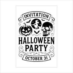 Halloween Pumpkin Illustration Flyer Design