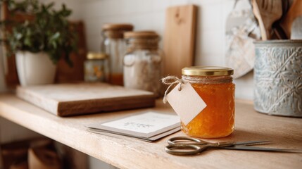 Homemade preserves and kitchen decor in a rustic setting,International Can-It Forward Day