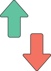 Up Down Arrows: Growth, Decline & Data Fluctuation Icon