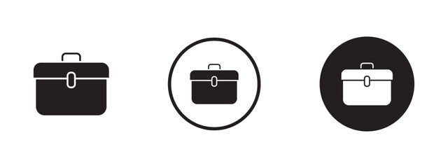Toolbox icon set in modern black style
