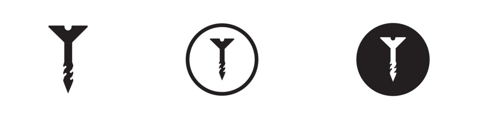 Screw Symbol Icons in Minimalist Style
