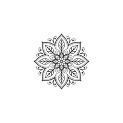 Circular pattern in the form of a mandala. Henna tatoo mandala. Mehndi style. Decorative pattern in oriental style. Coloring book page.