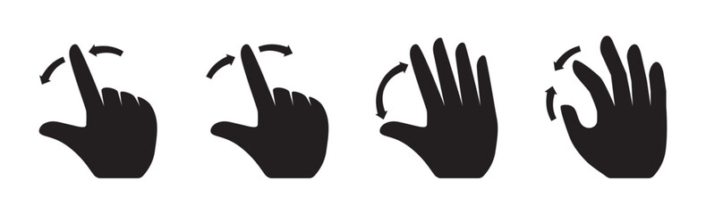 Gesture hand icon. Smartphone, sign fingers touch, click, zoom, rotate, tap display. Gesture Touch symbol. Vector illustration eps 10