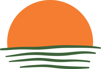 Golden Sunset Horizon Warm Gradient Landscape Icon