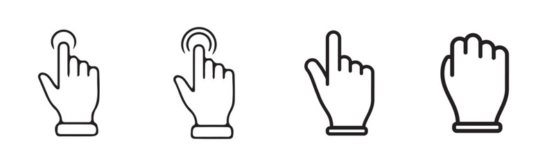 Black finger touch screen gesture vector. Swipe up icon. Outline symbol. Vector eps 10
