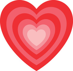 Concentric Red Heart Icon - Love & Valentine's Symbol