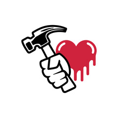 Hammer and heart logo