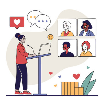 Live Online Conference social midia poster