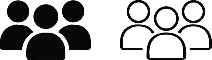 group icon. team of employees or person symbol. simple squad avatar for app, ui, website, design element. transparent png and vector illustration. 