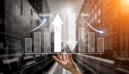 Increase quality and reduce cost represent quality, cost, and performance optimization for business...