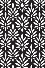 Elegant black and white floral pattern design.