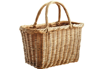 Fototapeta premium A rustic woven picnic basket beckons promising idyllic outdoor lunches and cozy gatherings on transparent background