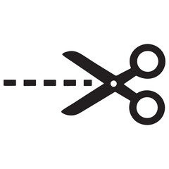 Scissors Cutting Dashed Line A Symbol of Cutting Clipping and Separation Representing an Idea Concept or Instruction for Separation