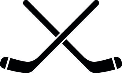 Crossed Hockey Sticks Icon - Ice Sports Equipment