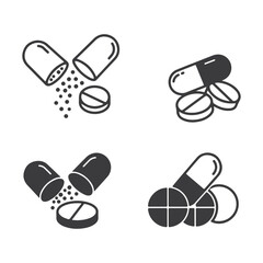 Pills and Capsules Medication Treatment Options Pharmaceutical Products and Healthcare Choices in Varied Forms For Healthcare