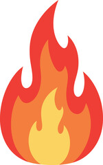 Dynamic Fire Flame Icon: Energy, Heat & Passion Symbol