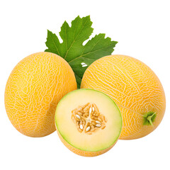 cantaloupe melon isolated on transparent 